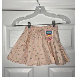 Vintage Oshkosh B' Gosh‎ Kid Girls Cotton Pleated Skirt Pink Flowers 3T New